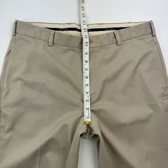 Brooks Brothers Clark Advantage Chino Flat Front Pants Tan Size 36x30 - Picture 8 of 9
